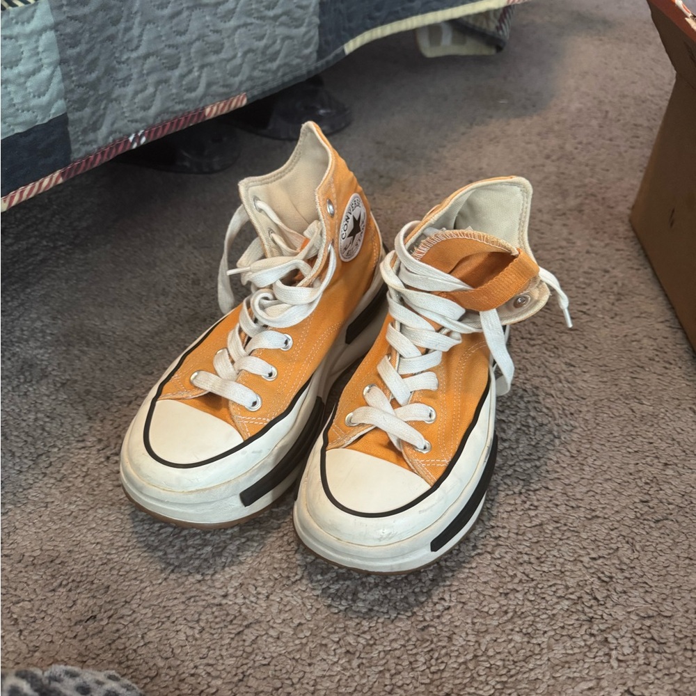 Classic Orange High-Top Sneakers